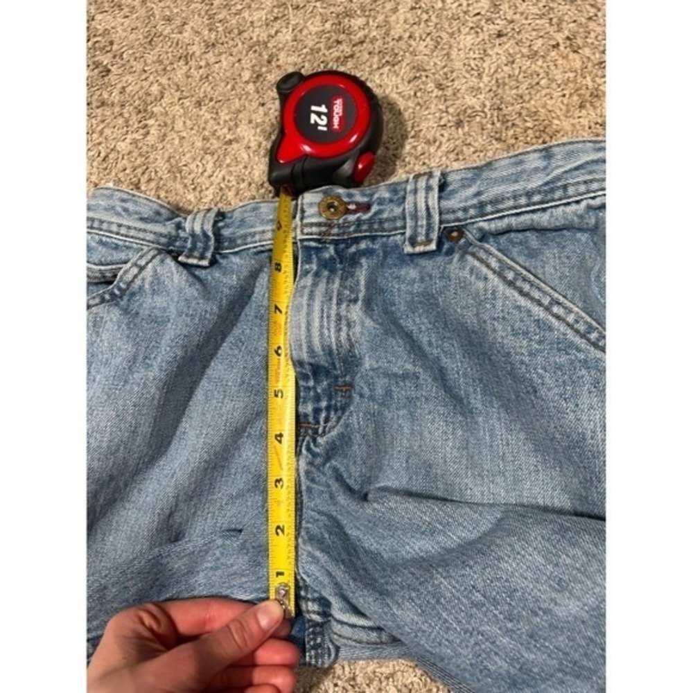 Y2K Vintage Lee Carpenter Jeans Women Distressed Raw Hem Light Wash Crop Pants 6 - Picture 7 of 8